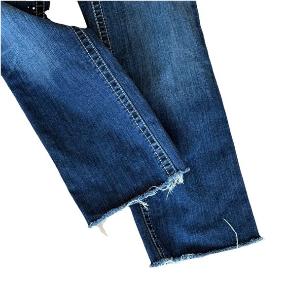 ARIAT REAL Denim Mid Rise Straight SZ 29 Regular Raw Hem Ocean Icon Womens - Picture 3 of 12